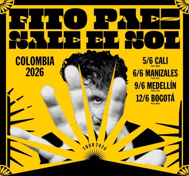 Fito Páez anuncia su gira Sale el Sol en Colombia con cuatro fechas imperdibles