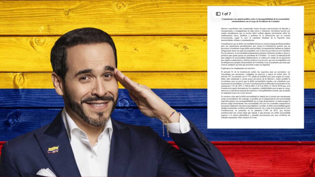 Juristas cuestionan eventual aspiración presidencial de Abelardo de la Espriella por su ciudadanía estadounidense