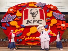 KFC elaboró la silleta más grande de la historia en homenaje a la Feria de Flores.